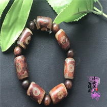 The Ming and Qing Buddha beads ancient playing jade Tianzhu old jade Kao Guyu jade and men and women with a string of beads hand strings natural agate hand chain celestial eye