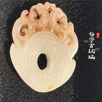 Old objects antique white jade antiques jade antiques old Jade high ancient jade pendant Jade Wall pendants Jade Wall pendant Jade wear Double Dragon