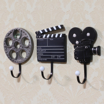 Export to the United States porch key adhesive hook retro old creative solid wood clothing hat wall rack art hook