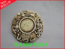 Antique jade Old jade neck pendant Antique old Xiuyu Wenfang Four treasures Inkstone Zodiac Tiger High ancient jade pendant