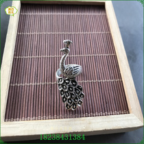 Mens and womens rings Miao silver pure white copper Tibetan silver jewelry ring pull ring number imitation silver peacock ring