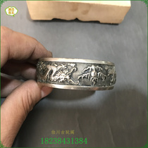 Ethnic style Miao silver bracelet Tibetan silver open hand ring original handmade Chinese style literature and art retro dragon and phoenix female silver jewelry