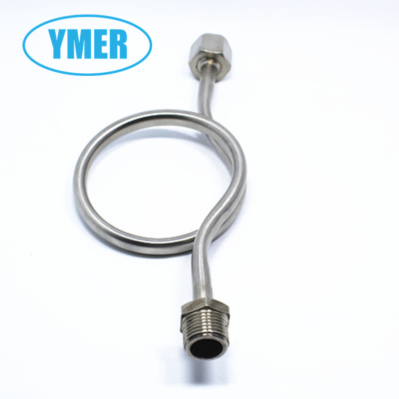 YMER stainless steel gauge bending pressure gauge buffer tube steam pressure instrument conversion joint 180 degree 90 degree elbow