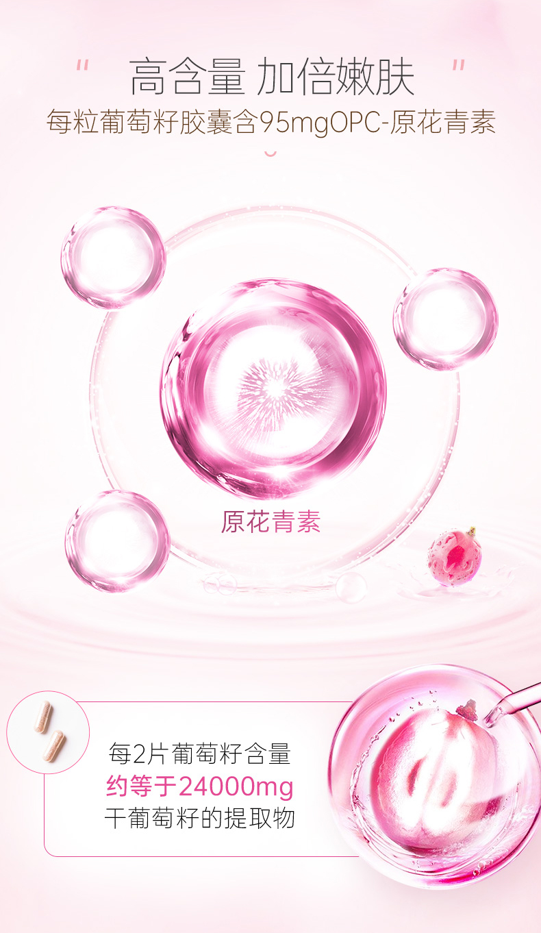 澳洲原产 Healthy Care 葡萄籽胶囊 180粒*2瓶 富含花青素 图3