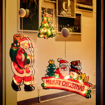 Christmas decoration shop window glass hanging lamp festive atmosphere arrangement Christmas tree Bell trinket pendant