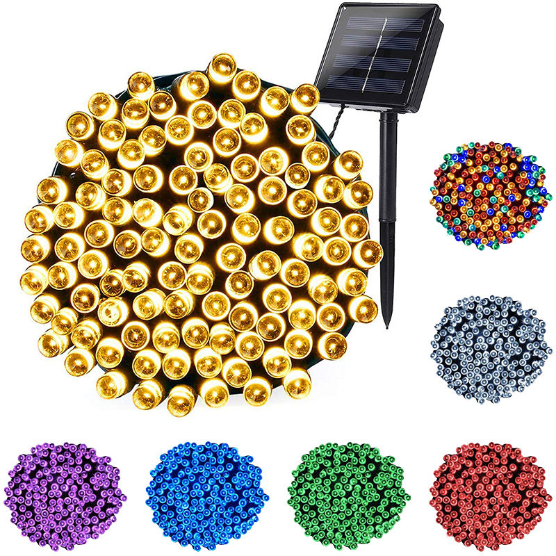 Outdoor Waterproof LED Solar Lamp String 8 Function Festival Decorative Lights Garden Festoons Lantern Yard string lights Lantern Lights-Taobao