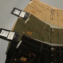 Silver knife red tail squalid small crowdbending knife Don Artisan Ox refined embroidered three-color men sashimi casual shorts