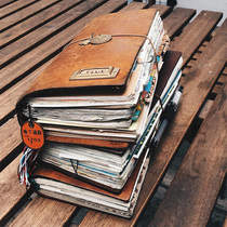 Non-defective pick-up book Vintage cowhide hand book Loose-leaf diary note tn hand book Travel notebook