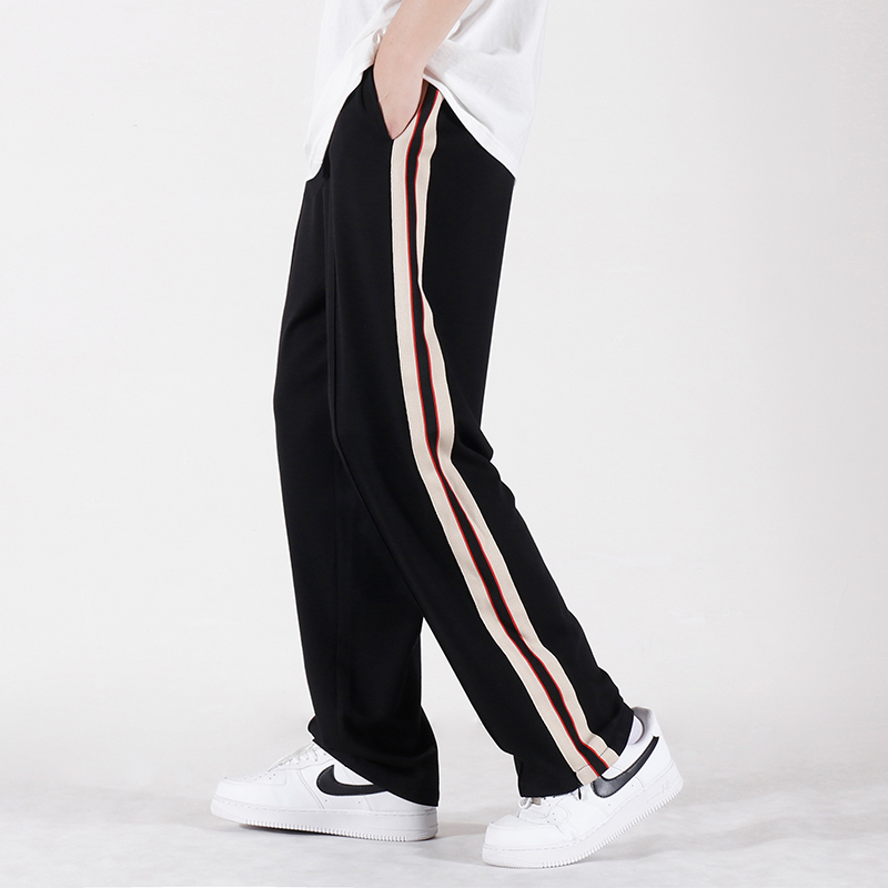 Mr Forty pants men side with loose tide lax loose tide loose pants sports broad leg straight pants