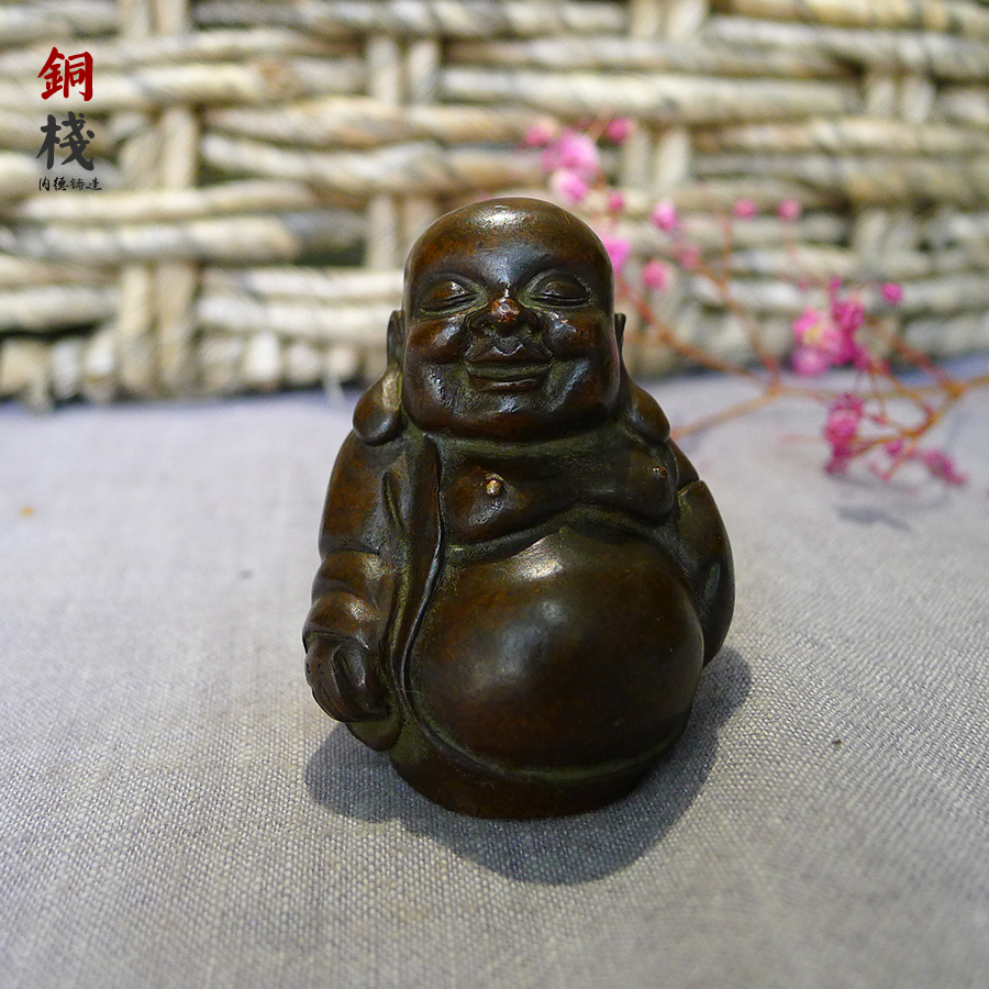 Soko Solid Copper Tea Pamper Day Style Bronze-worm Wen Town Town Paper Miller Buddha Buddha Boy Swing Piece special price