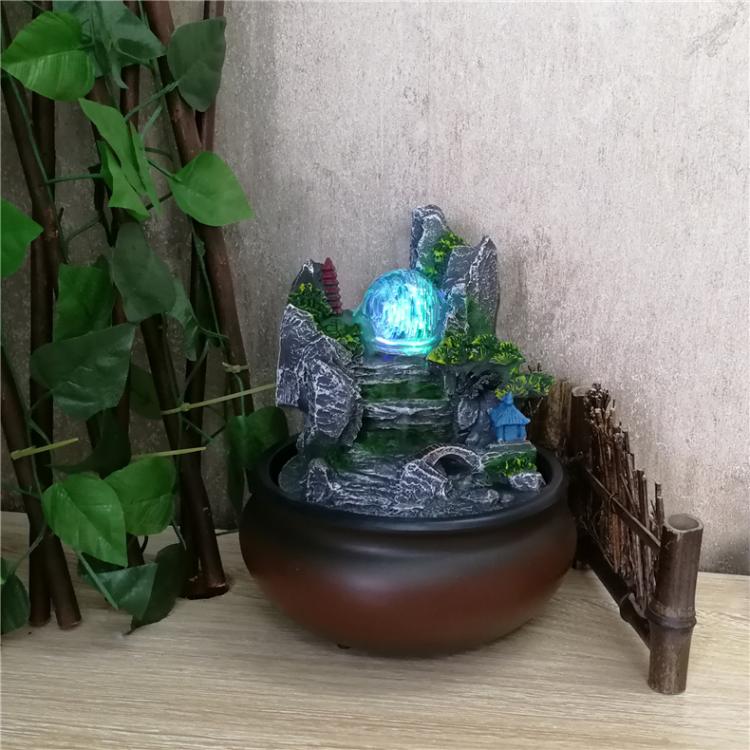 Phong cách Trung Quốc Phong thủy bóng nước đài phun nước trang trí văn phòng máy tính để bàn phòng khách may mắn trang trí nhà mở trang trí phòng ngủ nhỏ