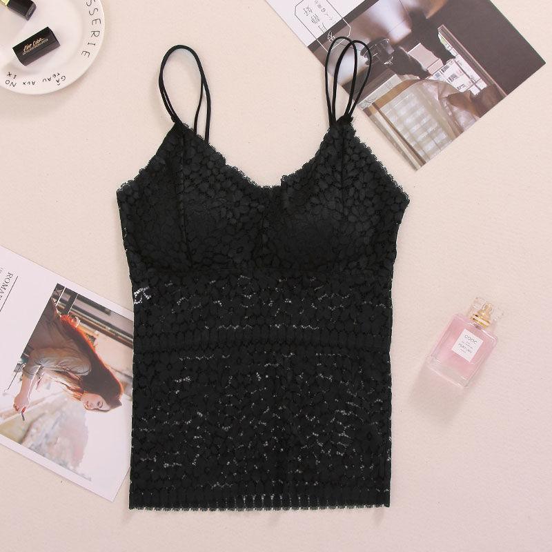 Với ngực đệm vẻ đẹp sexy sling ren vest nữ vệ cơ thể ngực đi ánh sáng bọc trong đồ lót phía dưới ngực.