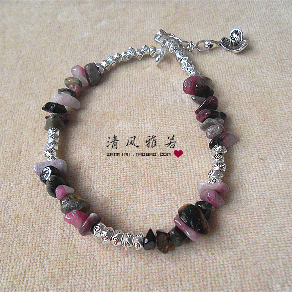 Tự nhiên citrine tourmaline bột tinh thể garnet citrine fluorite olivine thạch anh hoa vòng chân vòng hoa - Vòng chân lắc chân nữ pnj