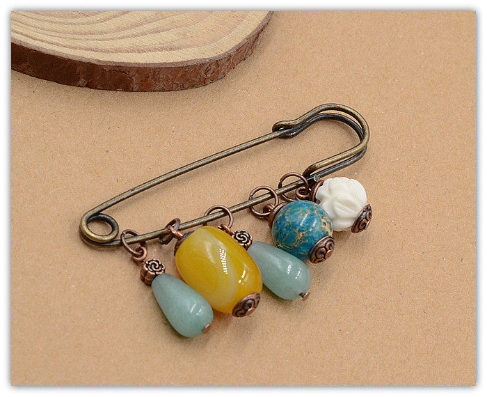 Broche femme en cristal naturel pierres semi-précieuses - Ref 1171460 Image 10