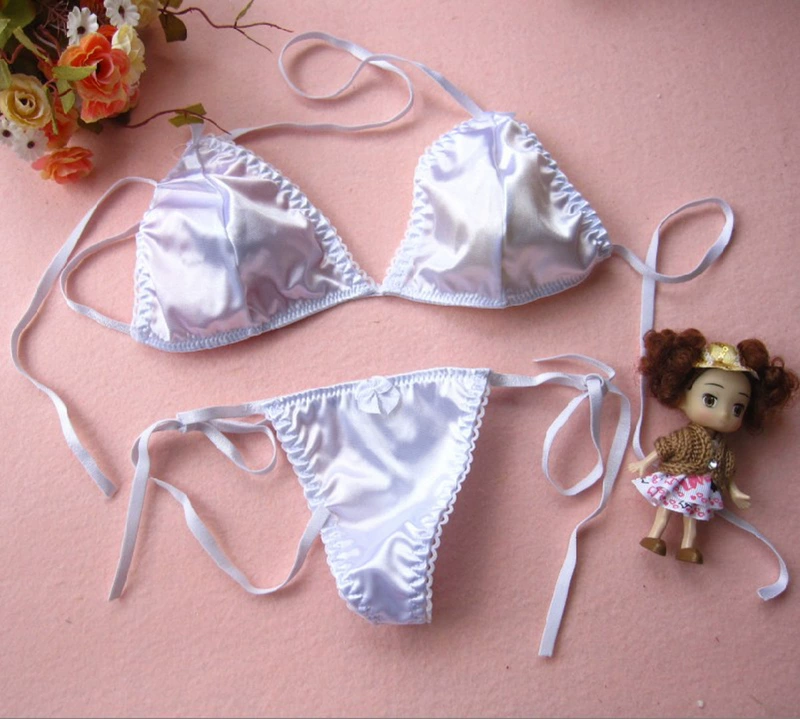 Đầm ren gợi cảm quyến rũ Nhật Bản bikini rỗng áo ngực không vành ba điểm đặt dây đeo nữ