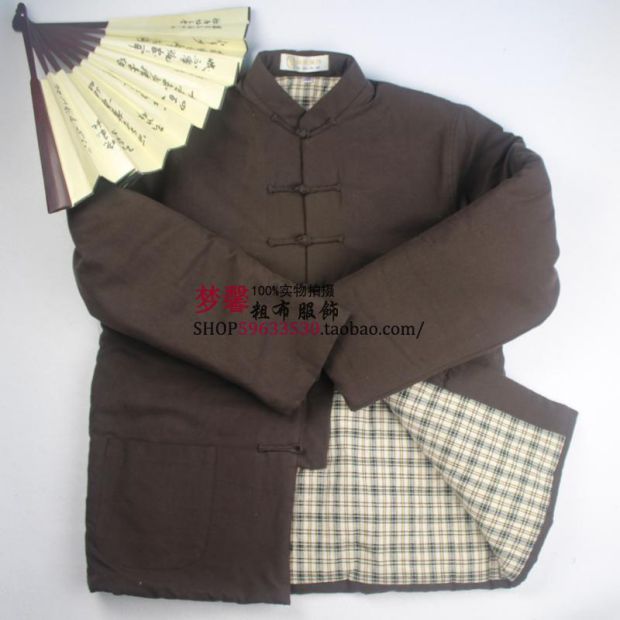 Người trung niên và người già Tang phù hợp với áo khoác nam mùa đông khăn bông dày có thể tháo rời và có thể giặt được áo khoác cotton thủ công áo khoác dạ nam