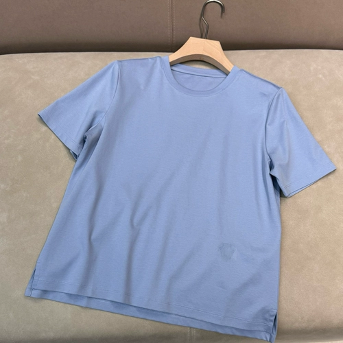 Летняя хлопковая белая базовая приятная телу футболка с коротким рукавом, Италия, с вышивкой, оверсайз