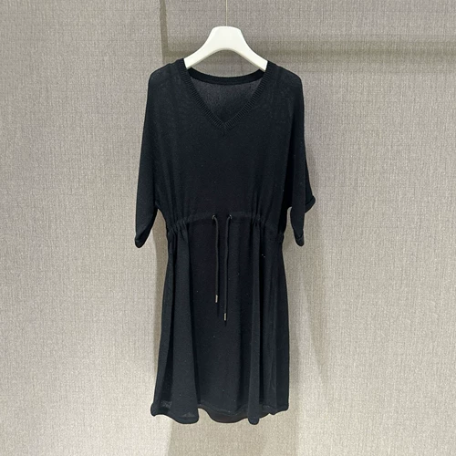 Шелковое ретро платье, блестки для ногтей, трикотажный комплект, Италия, новая коллекция, V-образный вырез, А-силуэт