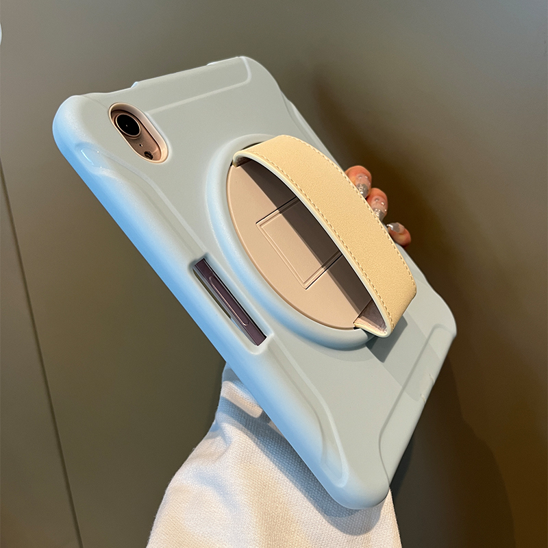 360-Degree Rotating Stand Wrist Strap Suitable for Apple iPad 11 Tablet Protective Case 2025 Pro Anti-Drop Air 7/6/5/4 Full Coverage Mini 7/6 Hard Shell iPad 9 Handheld Silicone Air 13inch Anti-Bend