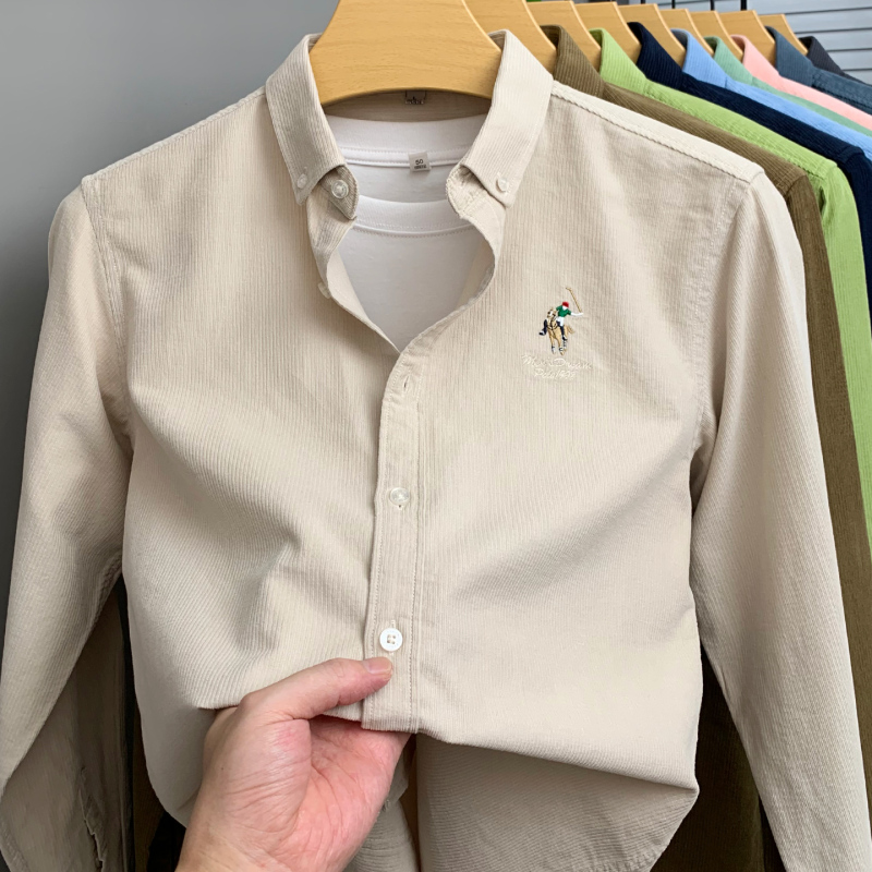 Corduroy Shirt for Men, New Spring and Autumn Style, Pure Cotton Long-Sleeved Shirt for Young and Middle-Aged People, Solid Color Corduroy Casual Jacket, Trendy Corduroy Shirt for Men, New Spring and Autumn Style, Pure Cotton Long-Sleeved Shirt for Young and Middle-Aged People, Solid Color Corduroy Casual Jacket, Trendy