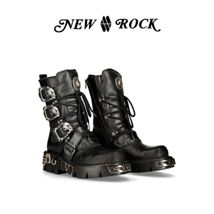 NEWROCK официальные аутентичные мотоциклетные ботинки ручной работы на толстой подошве в стиле ретро с потертостями черепа в стиле панк, разноцветные