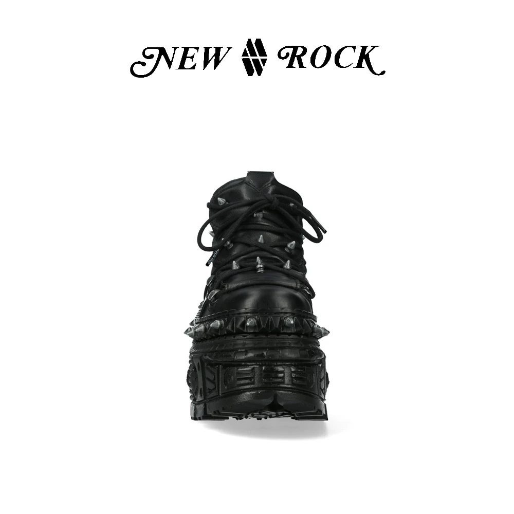 New Rock Новая осень и зима ручной работы индивидуальная нишевая темная готика панк металл заклепки платформенные обувь