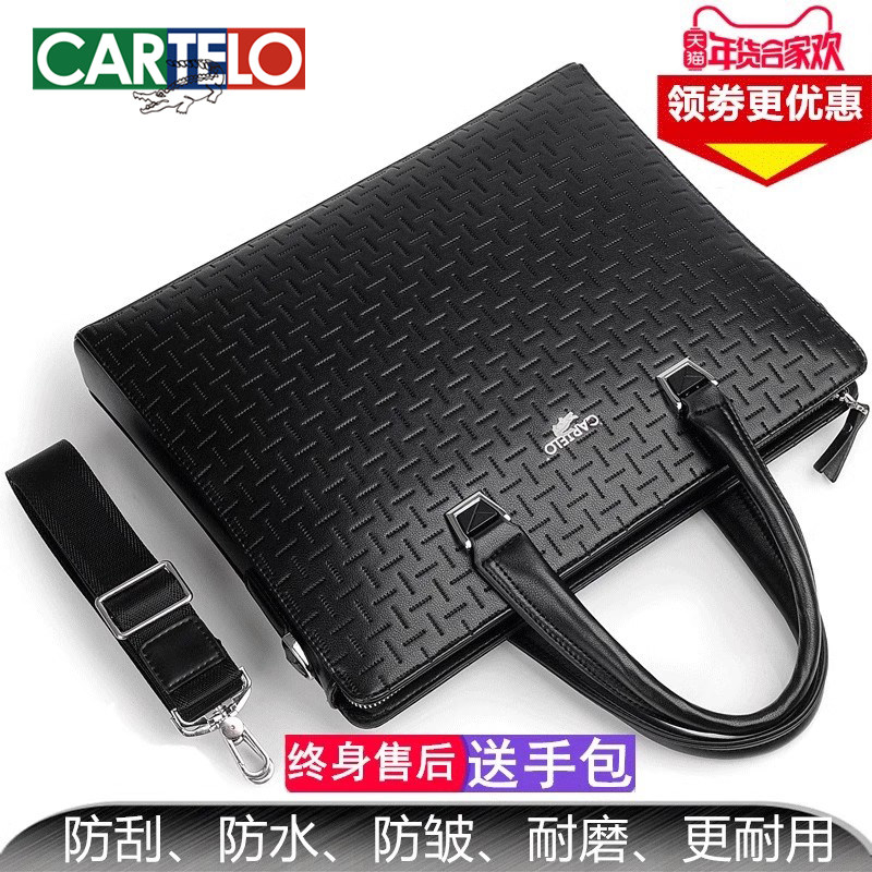 Кожаная сумка Cardile из крокодиловой кожи, мужская деловая ручная сумка для документов и компьютера, сумка-мессенджер большой емкости, горизонтальный мужской портфель Изображение 1