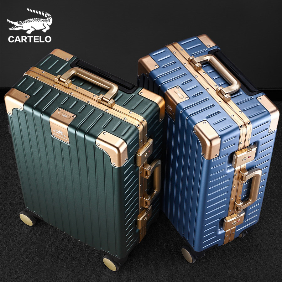 Caravan alligator suitcase male and female universal wheels large capacity 20 inch boarding suitcase 26 inch drawbar case aluminum frame