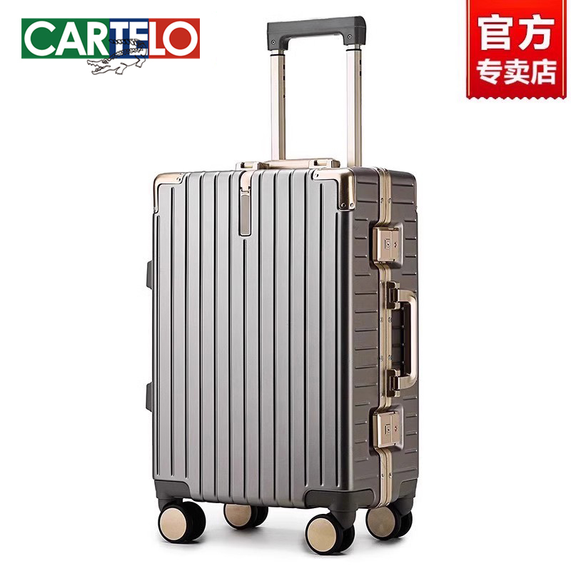 Cardile Crocodile Suitcase Men's Aluminum Frame Pc Password Box Large Capacity Travel Suitcase Boarding Suitcase Student Trolley Case Women's Cardile Crocodile Suitcase Men's Aluminum Frame Pc Password Box Large Capacity Travel Suitcase Boarding Suitcase Student Trolley Case Women's