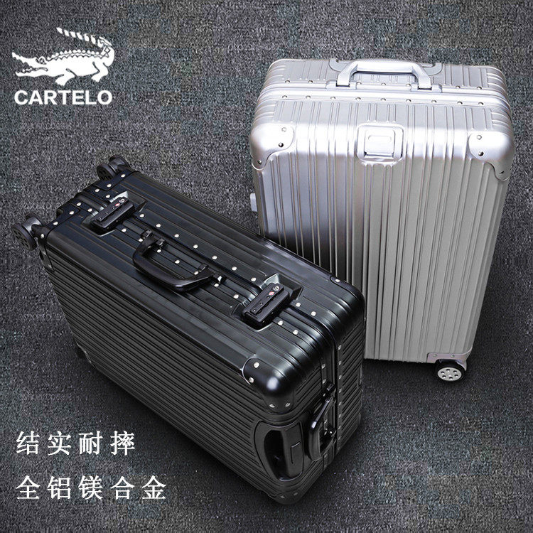 Crocodile all-aluminum-magnesium alloy suitcase male 29-inch large-capacity universal wheel suitcase strong and durable trolley case female