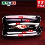 Длинный импортный бумажник, маленькая сумка клатч с молнией, из натуральной кожи