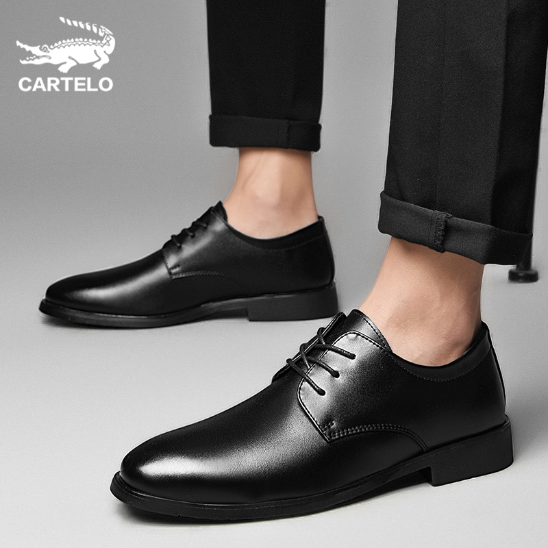 Crocodile leather shoes men's genuine leather business formal wear British style autumn and winter casual pointed toe high-end with suit men's leather shoes