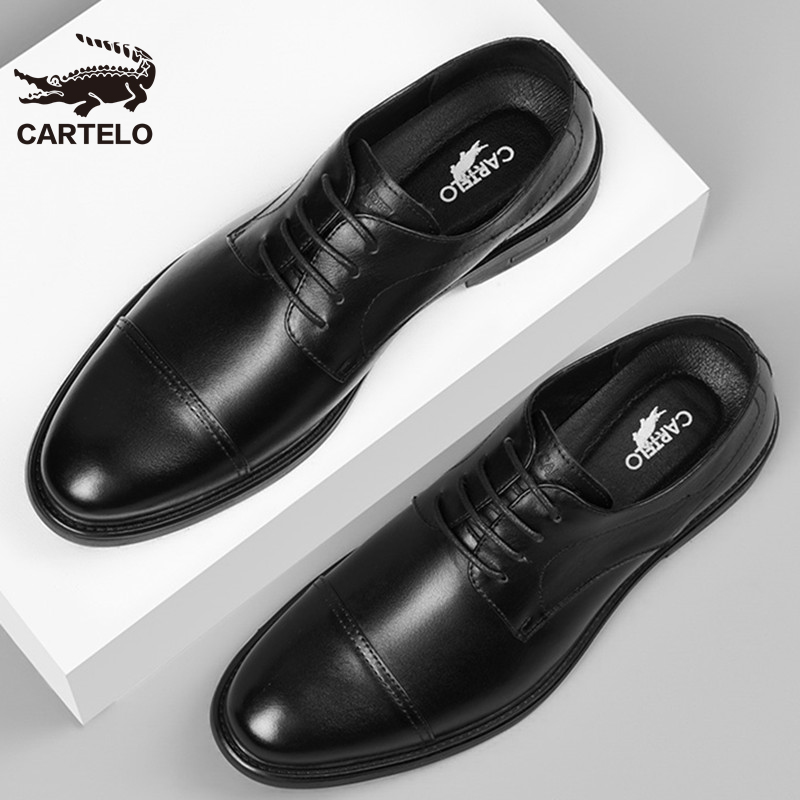 Crocodile leather shoes men's leather soft business formal suit casual suit groom wedding toe layer cowhide men's leather shoes new