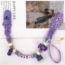 Spot small deer tooth gum appeasement pacifier cartoon pattern safety canvas anti-drop chain