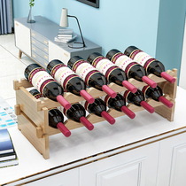 Red wine rack Household wine cabinet Wine bottle rack Simple wine rack display rack Creative solid wood wine rack ornaments wine rack