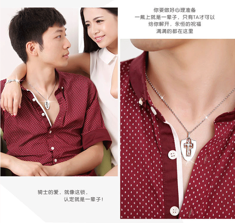 Vòng tay khóa đồng tâm vòng tay đôi có thể được viết chữ để lắc cùng một đoạn bạc sterling vòng cổ nữ quà tặng ngày Valentine - Vòng đeo tay Cuff vòng tay nam