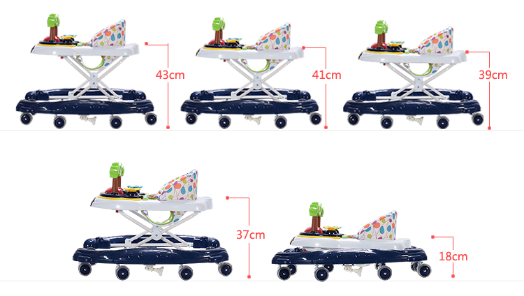 Bé con bé tập đi 6 7-18 tháng đa chức năng chống rollover tay đẩy có thể đưa âm nhạc với một ngựa kéo vận chuyển