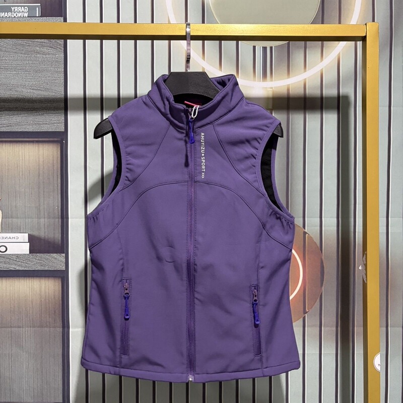 Foreign Trade Original Autumn and Winter Women's Outdoor Softshell Vest Fleece Vest for Cold Protection and Warmth, Suitable for Casual Sports