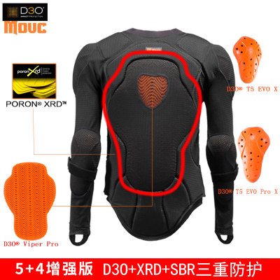 MOUC enhanced version of D3O ski protective gear armor men and women's board double board extreme sports back protector fall clothing LQ