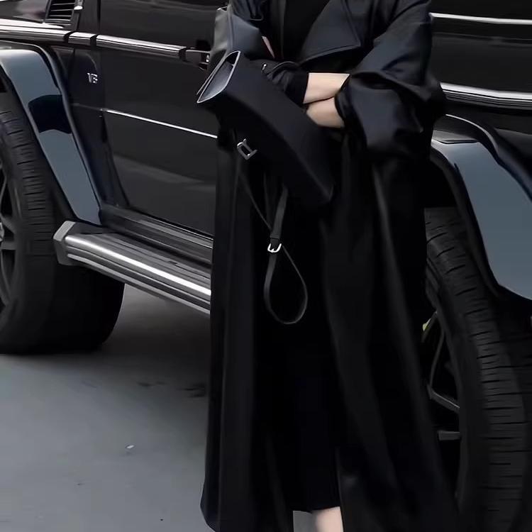 High-End, Light Luxury, Long Trench Coat for Women, 2026 Spring and Autumn New Style, Fleece-Lined, Thickened, Waist-Cinching Pu Leather Coat