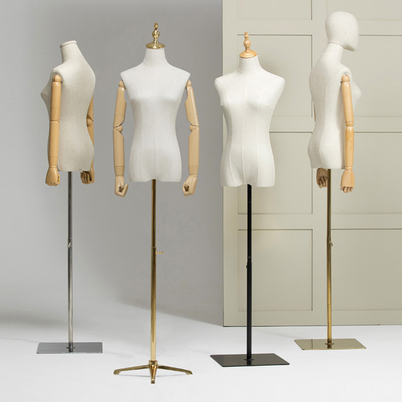 Clothing Store Female Mannequin Stand Wedding Dress Window Display Dummy Half-Body Female Mannequin Props Display Stand Full Body