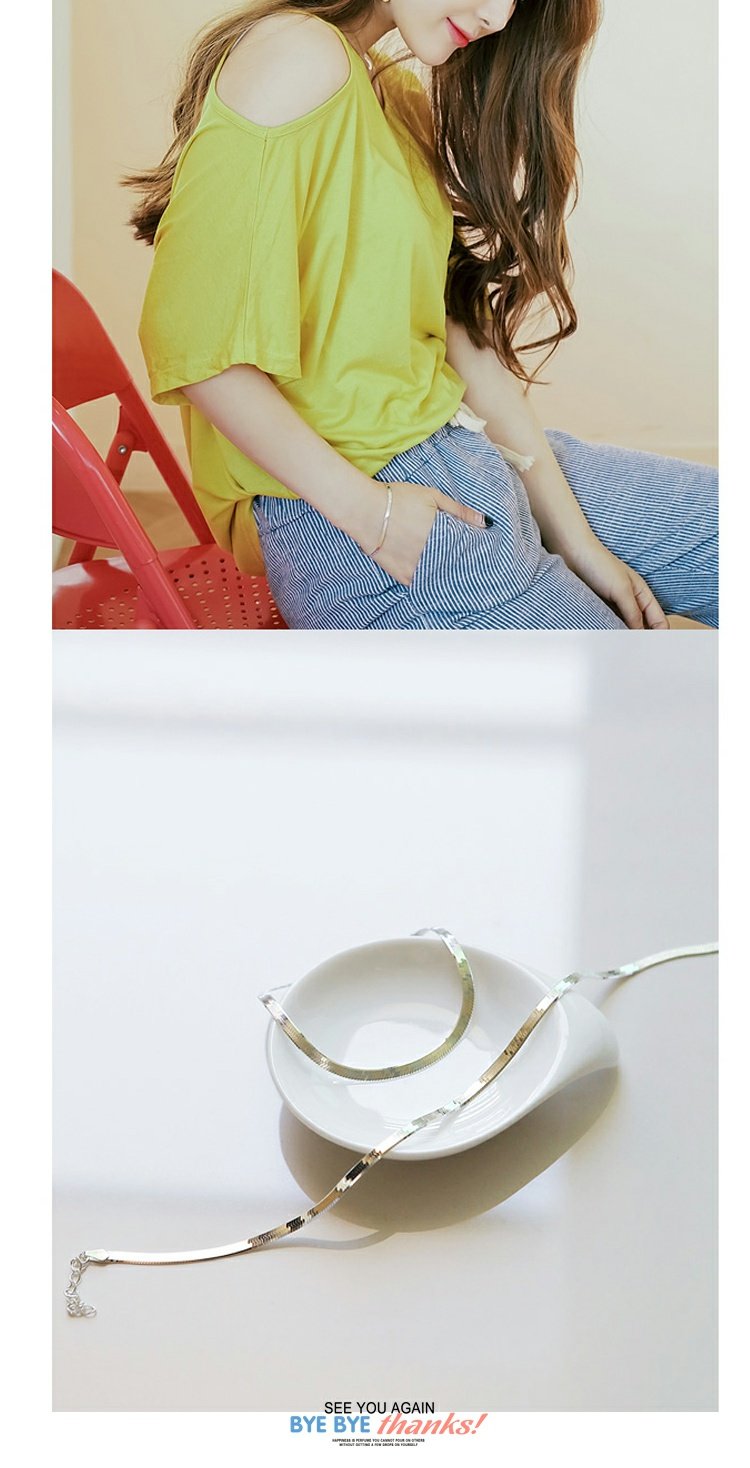 S925 sterling bạc Hàn Quốc tính cách đơn giản cá tính sáng tạo xương rắn tươi Sen retro bạn gái sinh viên vòng chân nữ - Vòng chân lắc chân nữ titan