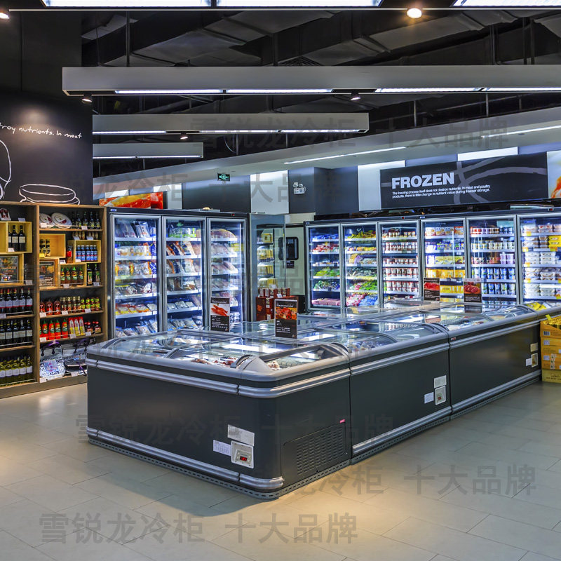 Supermarket commercial combined island cabinet horizontal frozen display cabinet seafood ice cream large-capacity freezer air-cooled low-temperature cabinet - Taobao