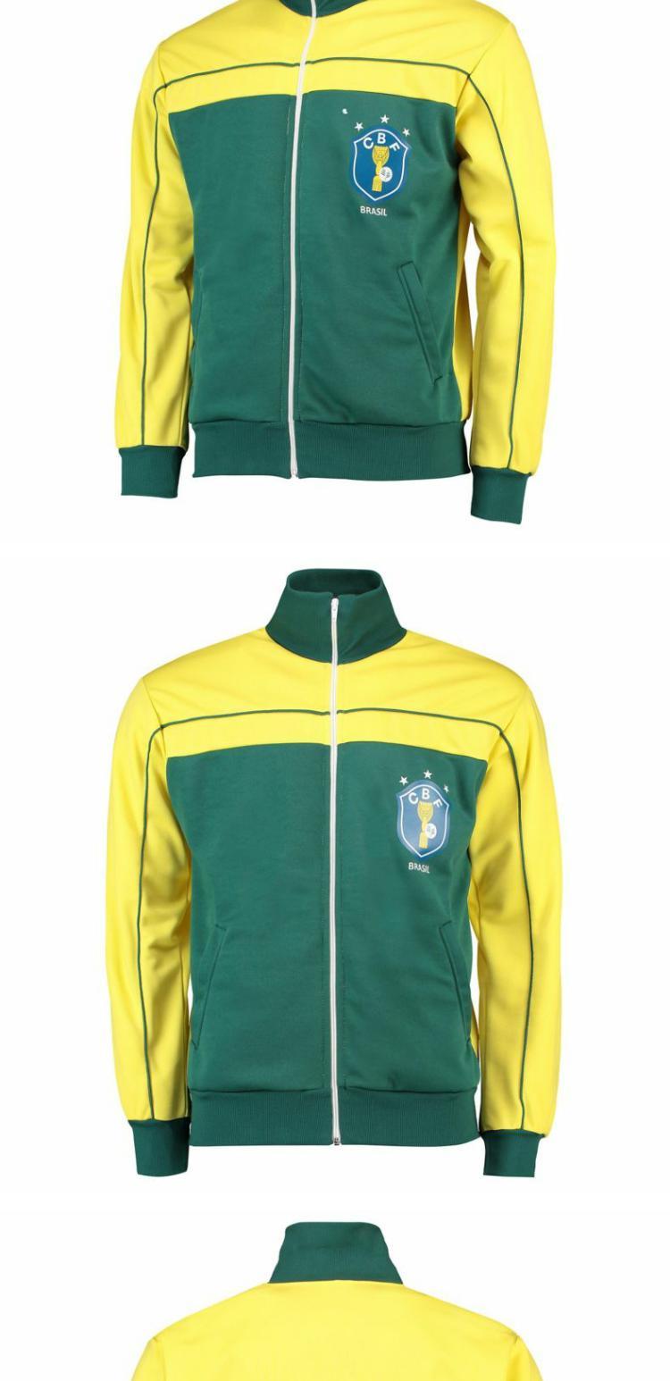 [Chính thức xác thực] Brazil kỷ niệm 1986 áo khoác dài tay áo khoác thể thao áo khoác thể thao bóng đá - Áo khoác thể thao / áo khoác áo gió thể thao nam