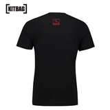 Спортивная летняя черная футболка, короткий рукав, круглый воротник