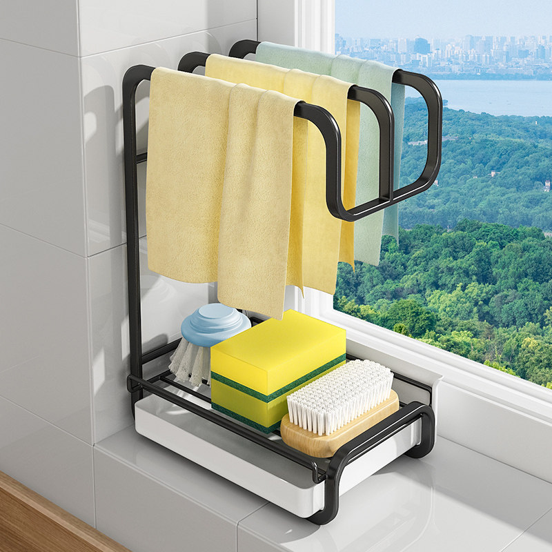Kitchen Rag Drain Rack Wall-mounted Towel Supplies Basket Pool With Dishwashing Cloth Window table hanging Hemp Cloth Racks
