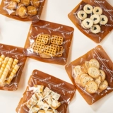 Упаковочный пакет для печенья, снежинка, печенье, прозрачный пакет на молнии, бумажный пакет для выпечки, конфеты, нуга, индивидуальный маленький