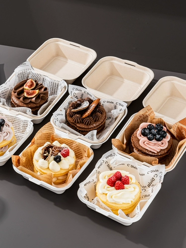 Коробка для обеда, торта, упаковка для гамбургера, коробка для тирамису, одноразовая упаковка, картонная коробка для десерта, биоразлагаемая маленькая коробка для обеда