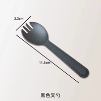 Черная вилка ложка.