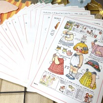 Retro junkjournal Showa Doll Tomato Doll Soup Dress Sticker diy Handbook Sticker